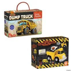 MW Dump Truck Floor Puzzle & Dig It Up! Discovery With FREE Gift