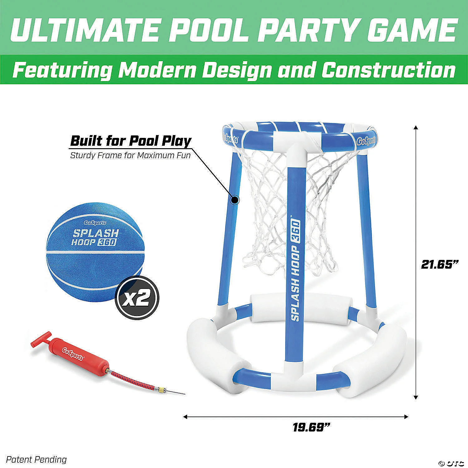 MW GoSports Splash Hoop 360 Floating Pool Basketball Game, Includes: Hoop, 2 Balls And Pump 2 MW GoSports Splash Hoop 360 Floating Pool Basketball Game, Includes: Hoop, 2 Balls And Pump - Image 2