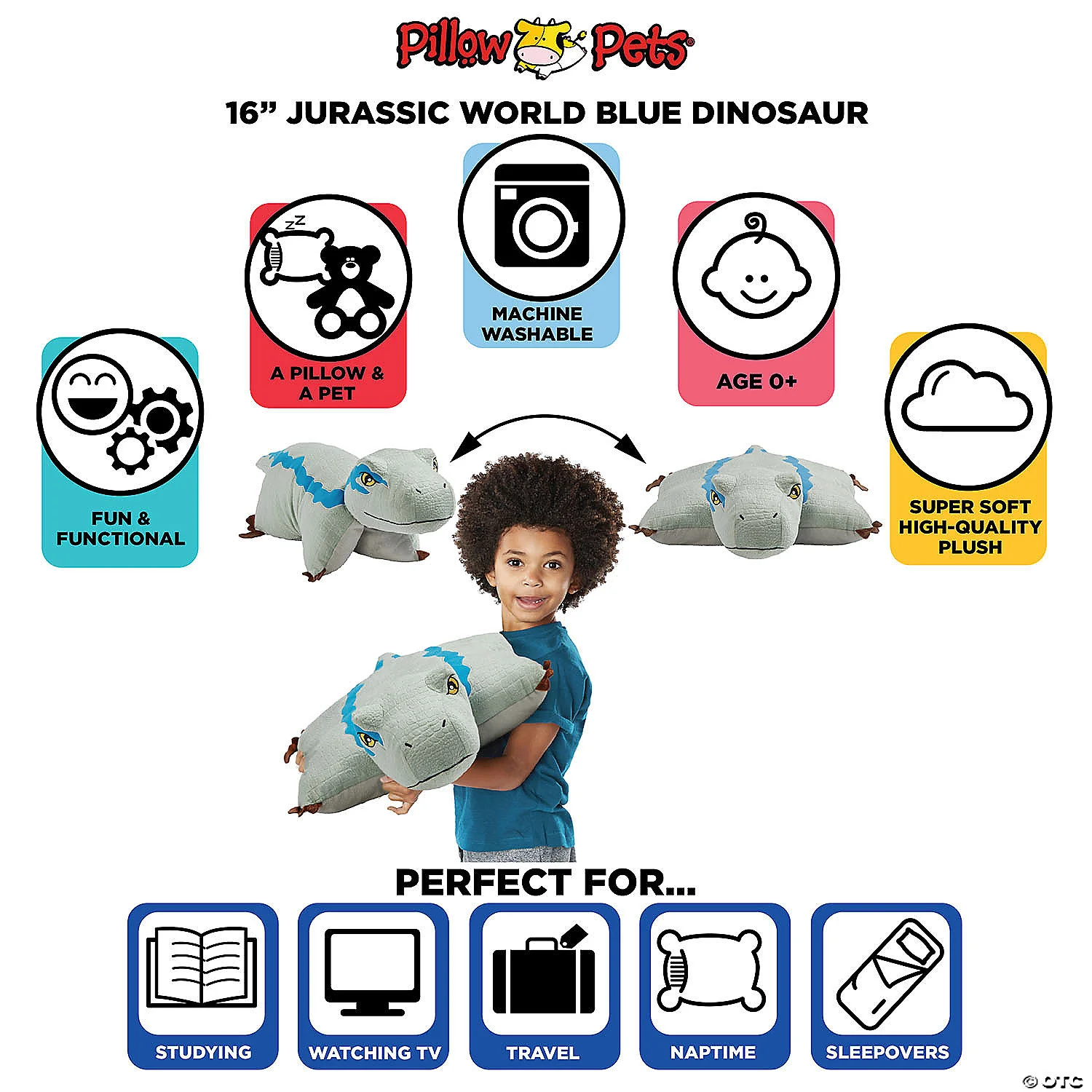 MW Pillow Pet - Velociraptor Blue 4 MW Pillow Pet - Velociraptor Blue - Image 4