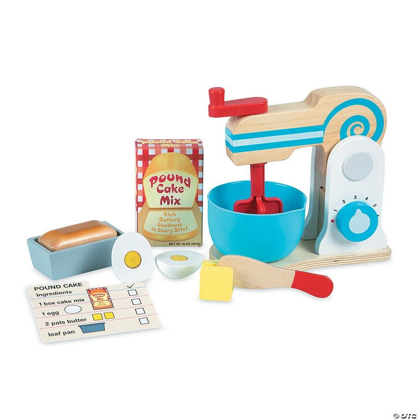 MW Wooden Make A Cake Mixer Set 1 MW Wooden Make A Cake Mixer Set